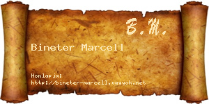 Bineter Marcell névjegykártya